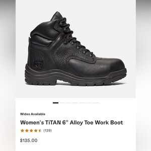 Timberland PRO Women's TiTAN 6” Alloy Toe Work Boot - Black